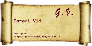 Garami Vid névjegykártya